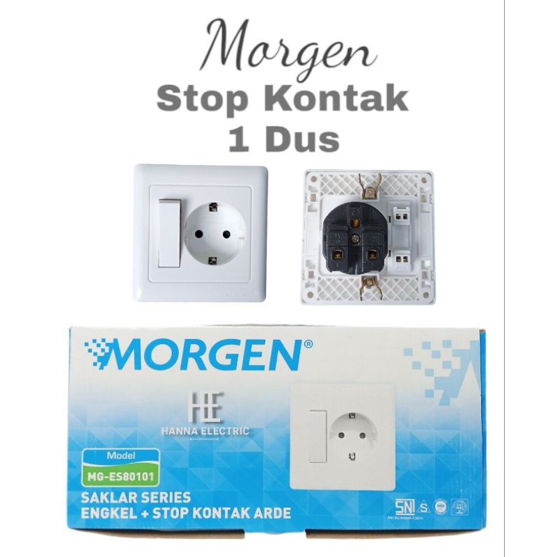 MORGEN Paket 1 Dus Isi 20 Pcs Stop Kontak + Saklar Engkel IB MG-80101