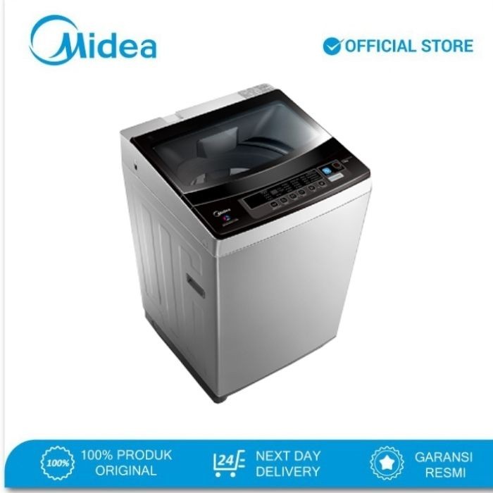 Midea Mesin Cuci Top Loading 7 KG / 8 KG 1 Tabung Hemat Air Otomatis Anti Karat MAE7501(SG)