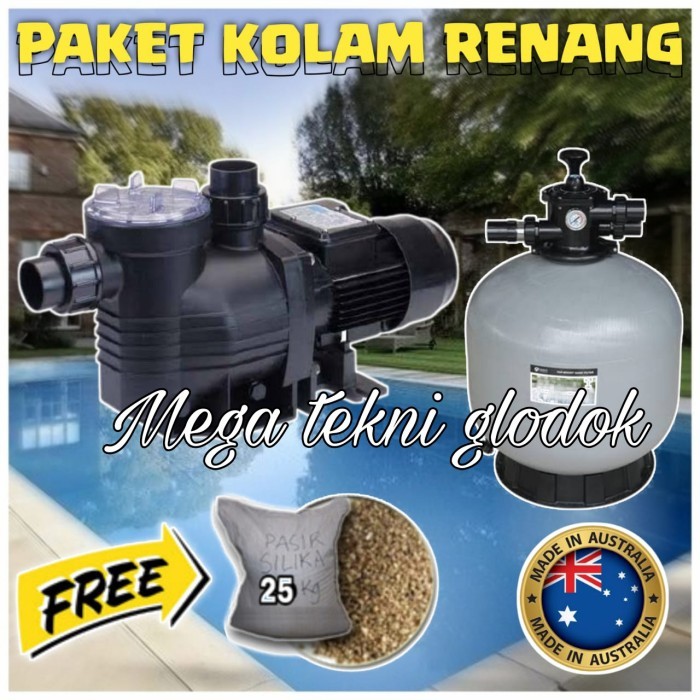 PAKET POMPA KOLAM RENANG WATERCO 1/2HP SAND FILTER EMAUX V350 LENGKAP