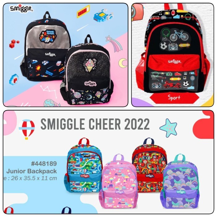 Tas Ransel Sekolah Anak Smiggle / Smiggle Junior Backpack - Game Over Black