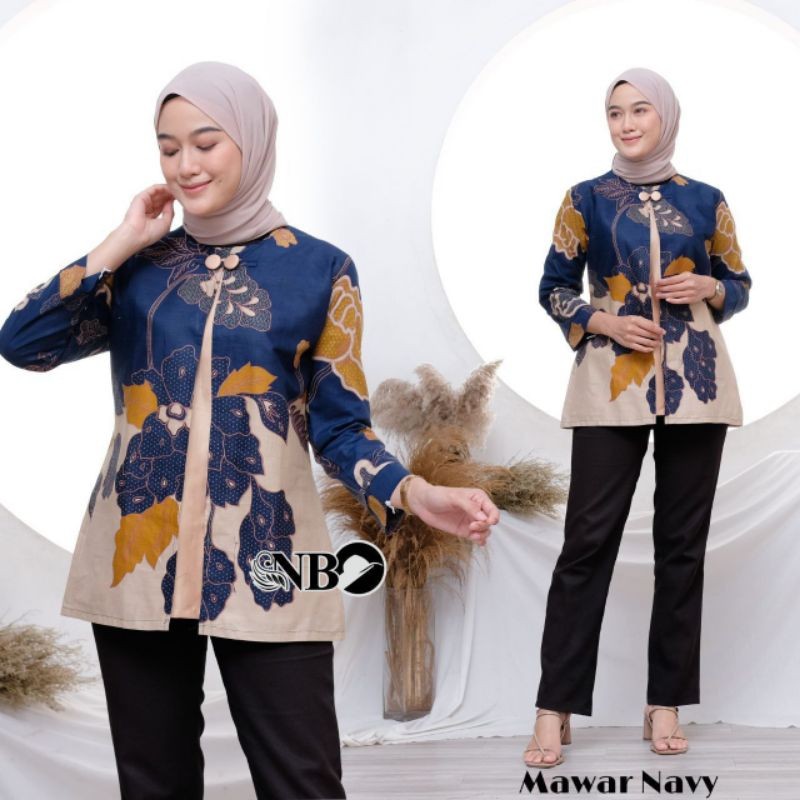 Baju Batik Wanita Modern Terbaru Model Bolero Blouse Batik Kerja