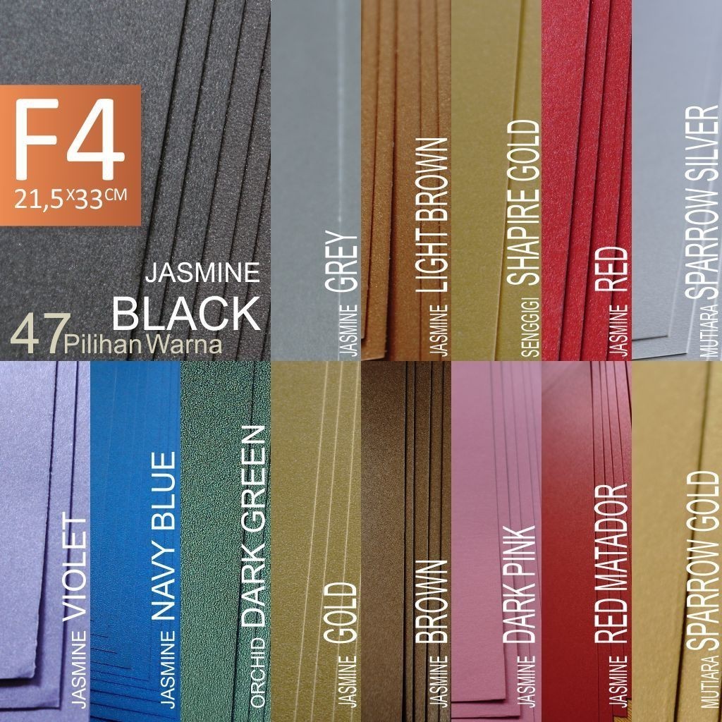 

kertas Jasmine f4 kertas hitam abu ungu biru hijau coklat emas merah pink perak MUTIARA Backdrop Kerajinan Paperflower