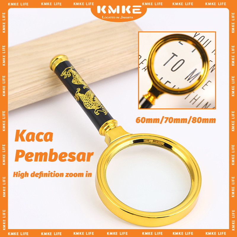 

Magnifier Kaca Pembesar Motif Naga Emas ORIGINAL Lup Motif Ukir Retro Lensa Handheld Magnifier Magnifyi