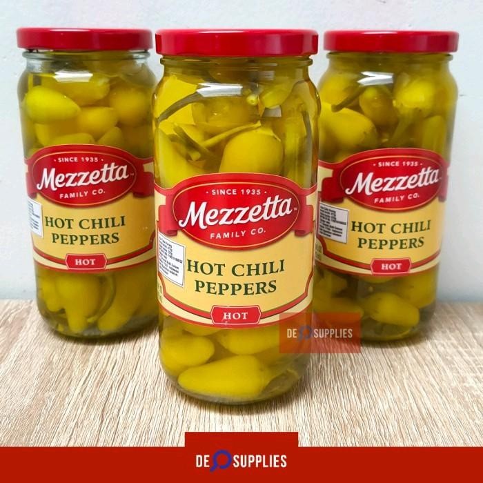 

Mezzetta Hot Chili Peppers 473ml - Acar Cabe Kuning Pedas Pickled - Standar