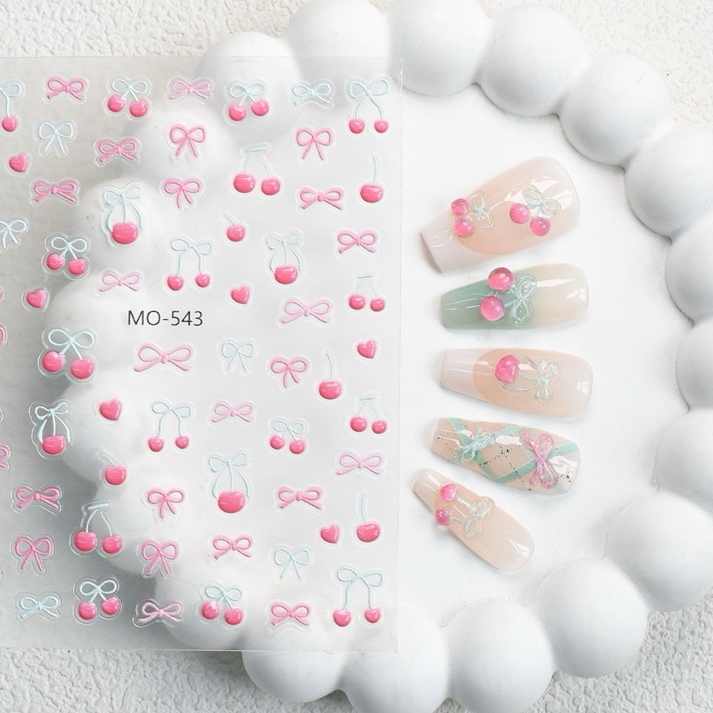 

STICKER KUKU CHERRY PITA RIBBONS Nail Art Stiker