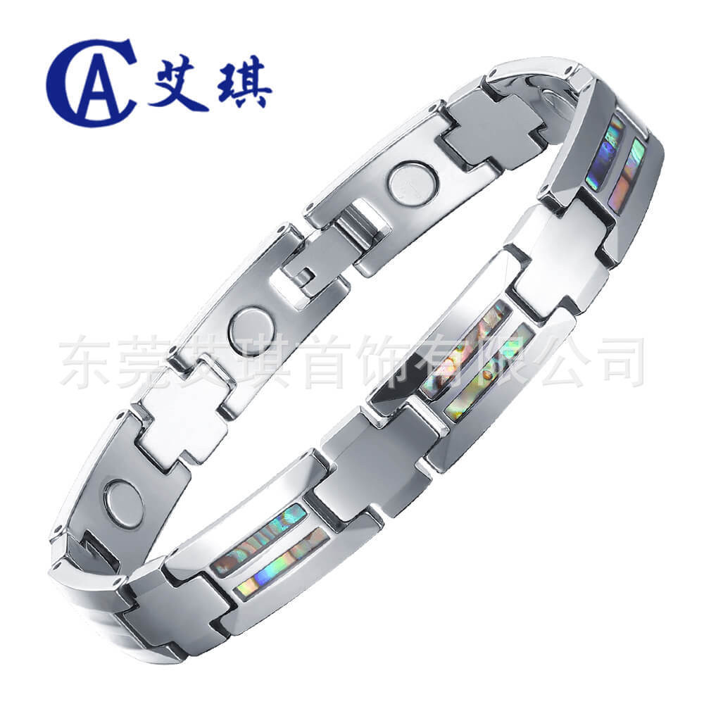 COD Gelang Pria Stainless Steel Tungsten Steel Satu Potong Dropshipping Versi Korea Gelang Energi Ma