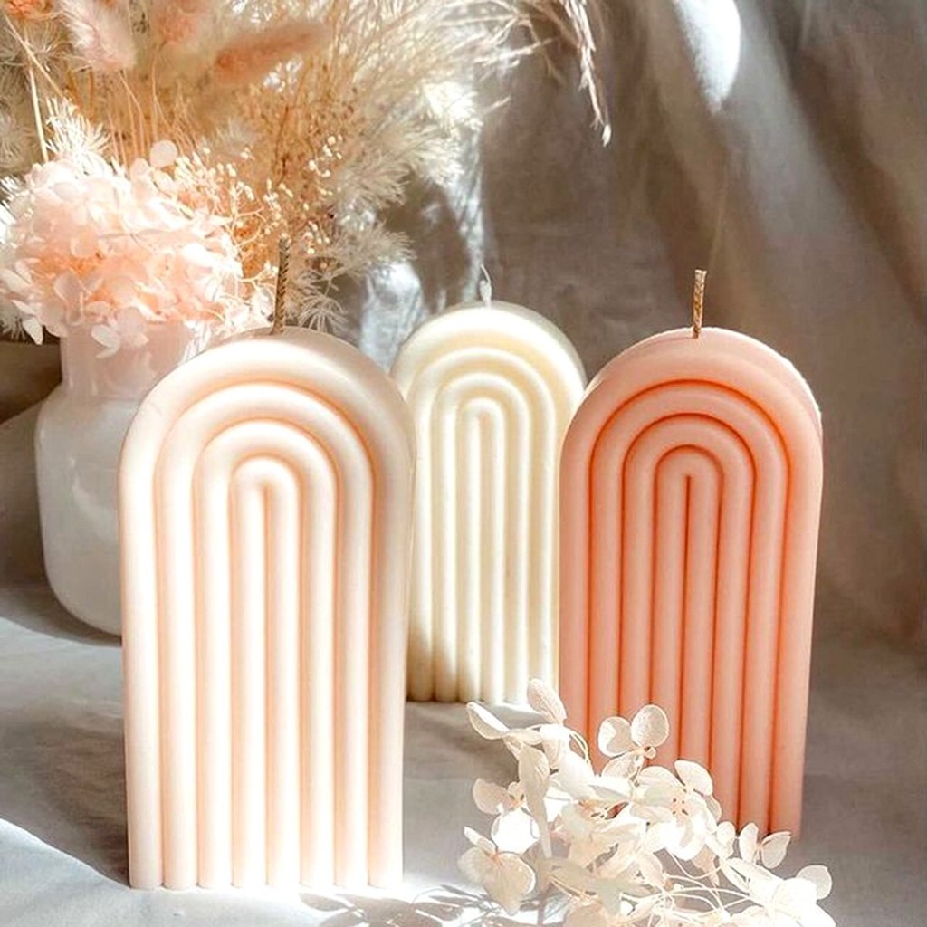 

Rainbow Arch Candle Silicone Mold DIY Rainbow Bridge Geometry Candle Ice Cream Baking Soap Mold Home Decor Gifts