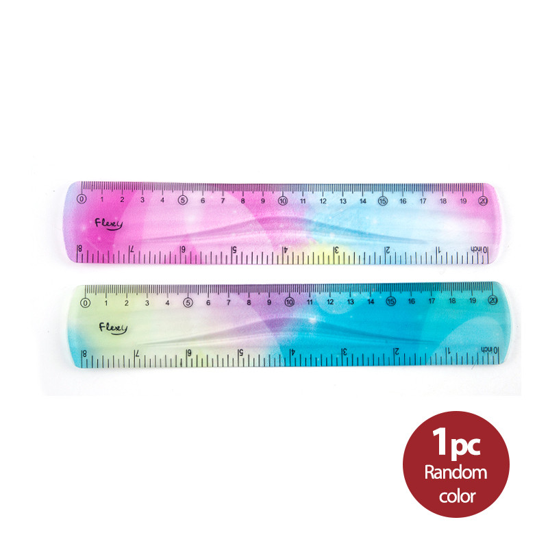 

15/20/30cm Colourful Student Flexible Ruler Inch And Metric Student Stationary