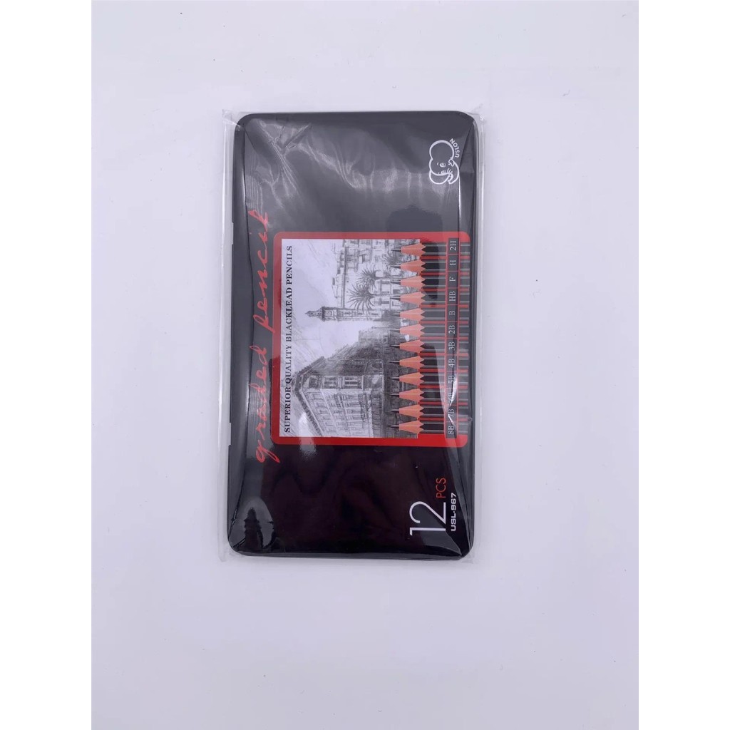 

12pcs/set Drawing Pencil Pre-sharped Metal Box Packed 2H-8B Graphite Pencil Set for School Office Stationery Art Sketch Supplies