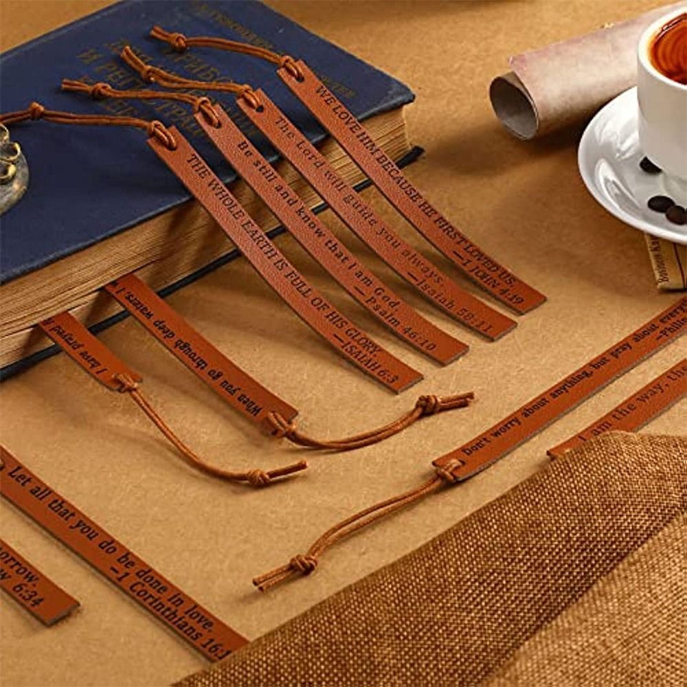 

Leather Bible Bookmarks Christian Bookmarks Religious Bookmarks Inspirational Bible Verse Bookmarks for Men Women Church Gifts
