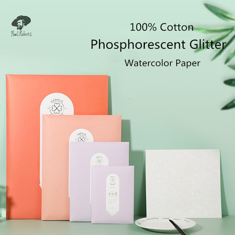

Paul Rubens 100% Cotton 300g Phosphorescent Glitter Watercolor Paper Professional Water Color Paper for Painting Art Supplies