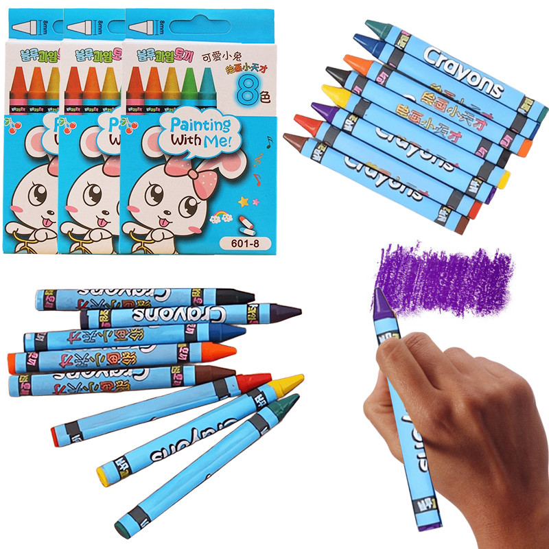 

8 Colors Boxed Crayon DIY Painting Graffiti Pen Art Drawing Reward School Supplies Drawing Props Party Favors Gift Wholesale ZYF