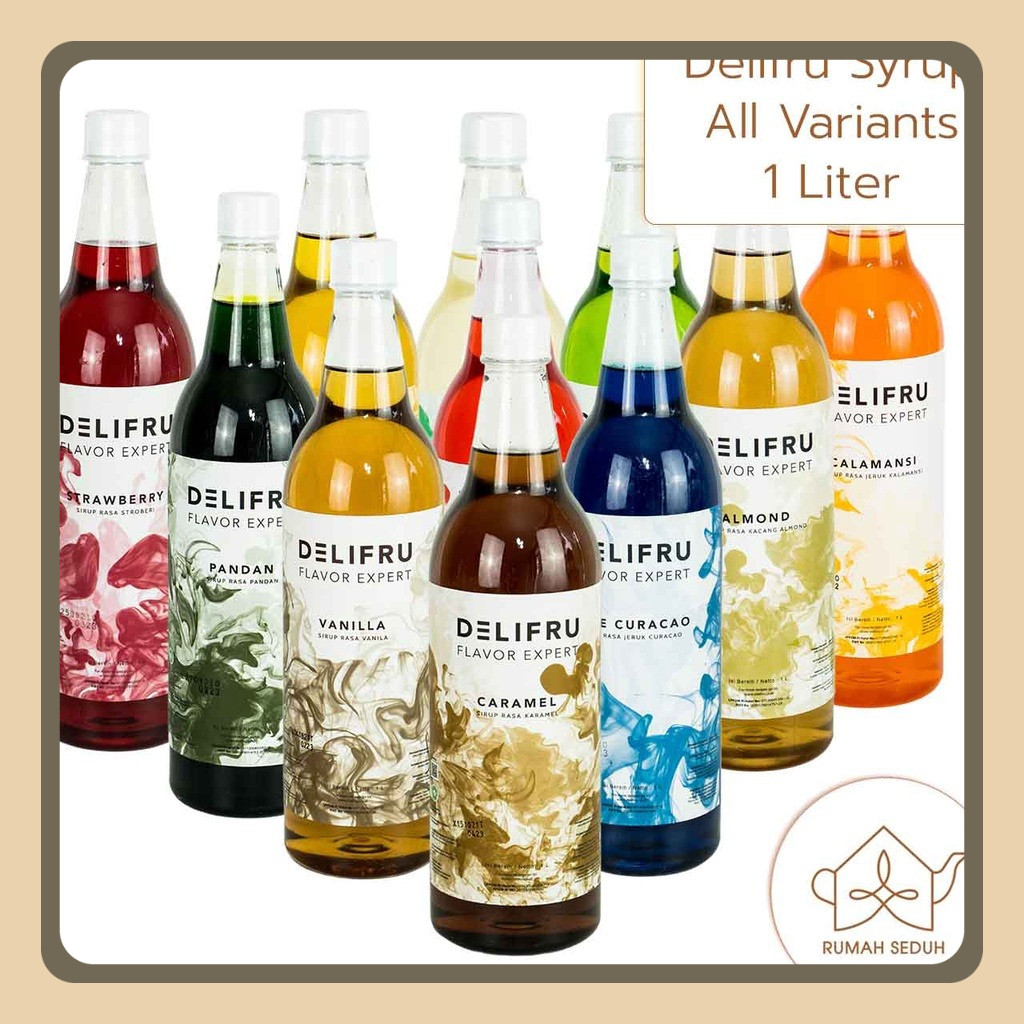 

1L Sirup Delifru : Hazelnut Vanila Raisin Blue Curacao Lychee Mango Premium Syrup 1000mL