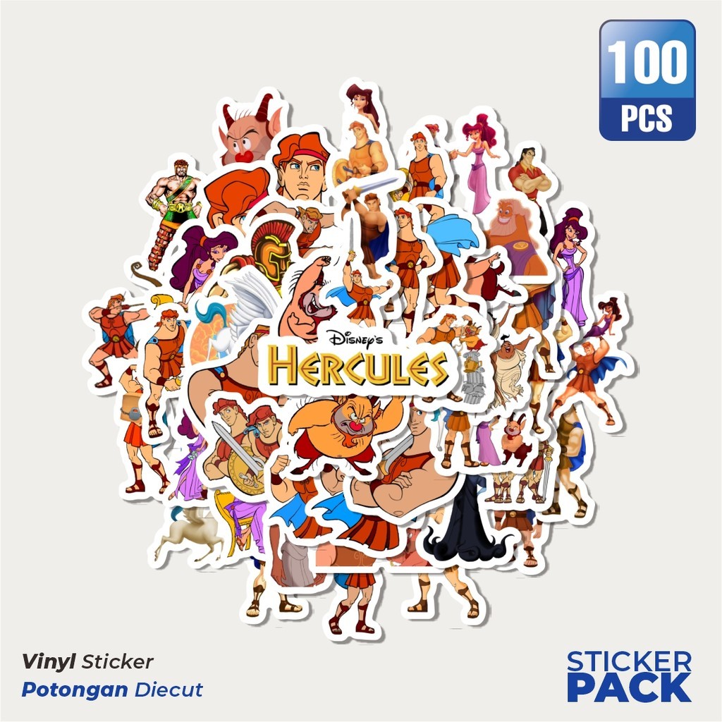 

100 PCS STIKER Sticker Kartun Hercules The Animated Series Sticker Waterproof Aesthetic- Untuk Laptop, Motor, dan Helm - Paper Stationery Pack