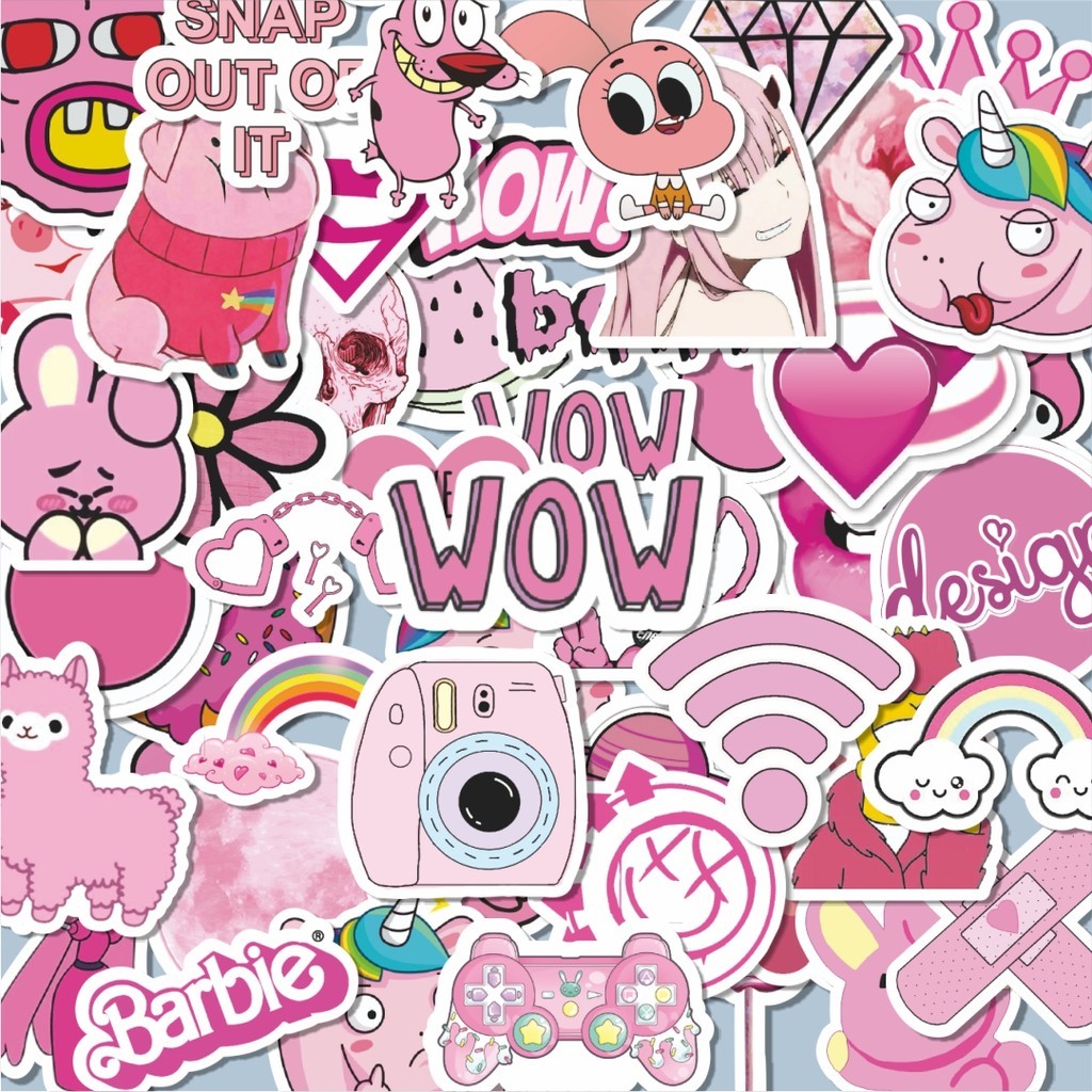 

Stiker Aesthetic Stiker Anti Air Stikers Berperekat Waterproof sticker decal buat Motor Helm Buku Journal Koper Casing HP Laptop Botol Minum Hadiah anak Stiker Pink Aesthetic Pinterest V5 Dekorasi Lucu Kreatif untuk Notebook, Skateboard, HP