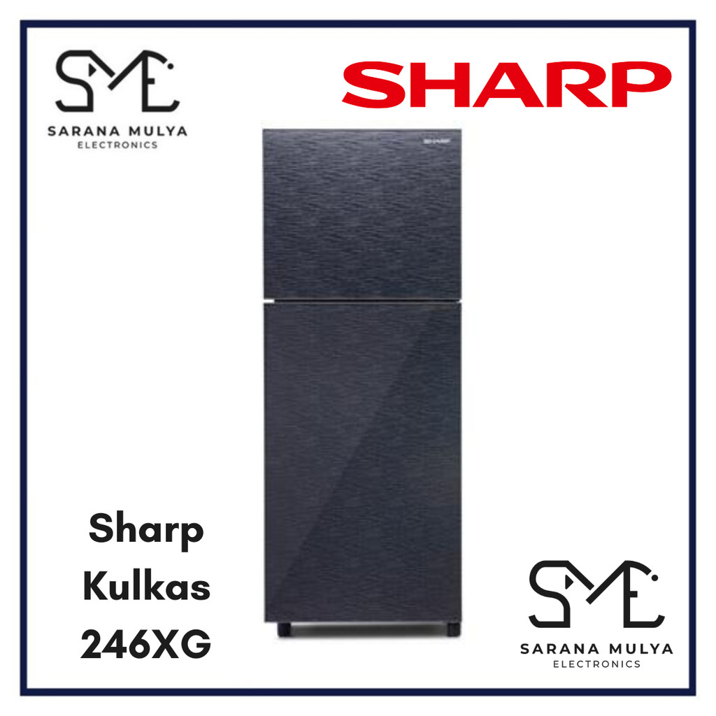 KULKAS SHARP SJ 246 XG - LEMARI ES 2 PINTU SHARP SJ246XG GLASS