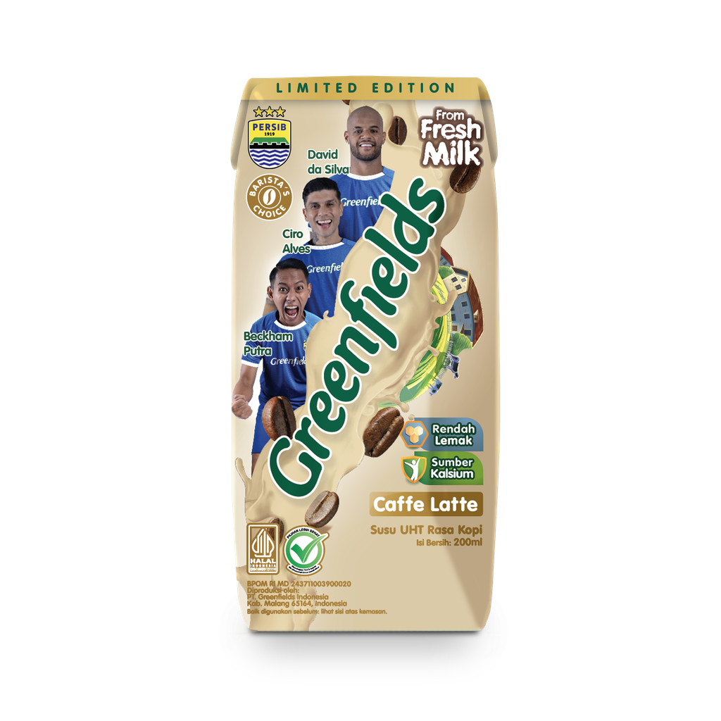 

Greenfields UHT Caffe Latte 200 mL Persib - Susu UHT Small Pack Rasa Kopi