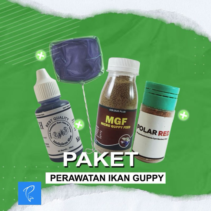 paket perawatan ikan Guppy paket pakan ikan hias Guppy