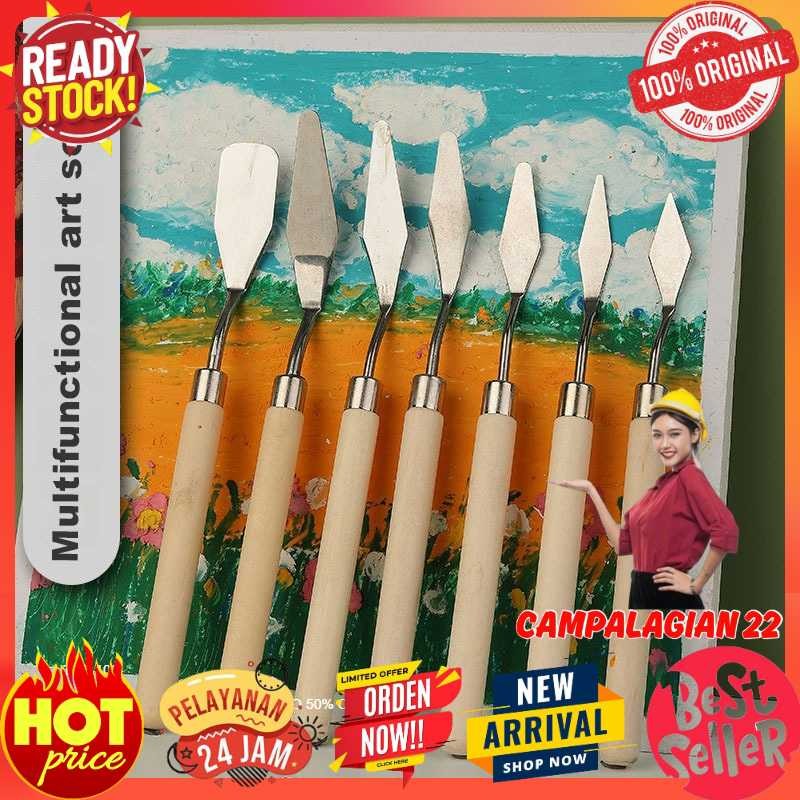 

JOWOART Pisau Palet Lukis Cat Akrilik Painting Scraper Knife 7 PCS - JW7