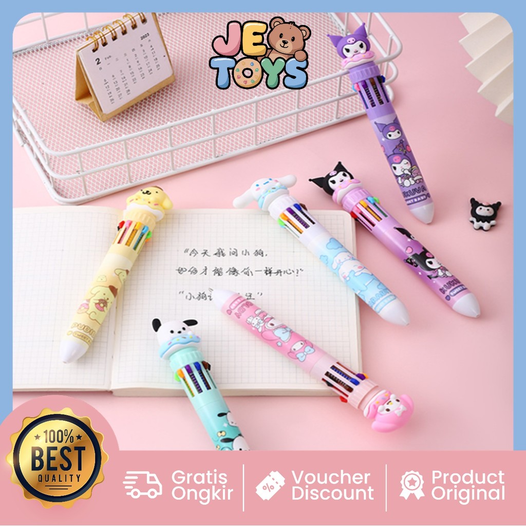 

Je Toys S5685 Pulpen Gel Mekanik 10 Warna Bulpen Gel Motif Pena Ballpoint Sekolah Anak