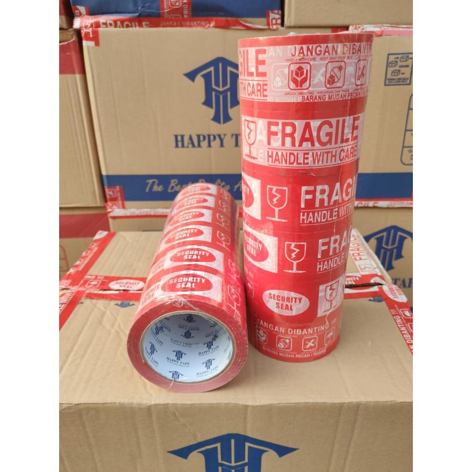 

lakban fragile merah putih 48mm 100 yard setara daimaru - 48MM X 100YARD PROMO !