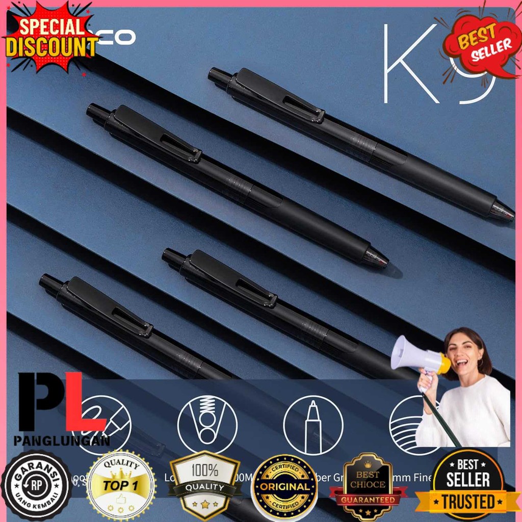 

Kaco Pena Pulpen Gel 0.5mm Double Bead Pen Quick Dry Black Ink 1 PCS - K9