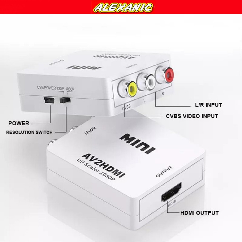 Converter AV to HDMI | RCA to HDMI | Konverter AV RCA to HDMI