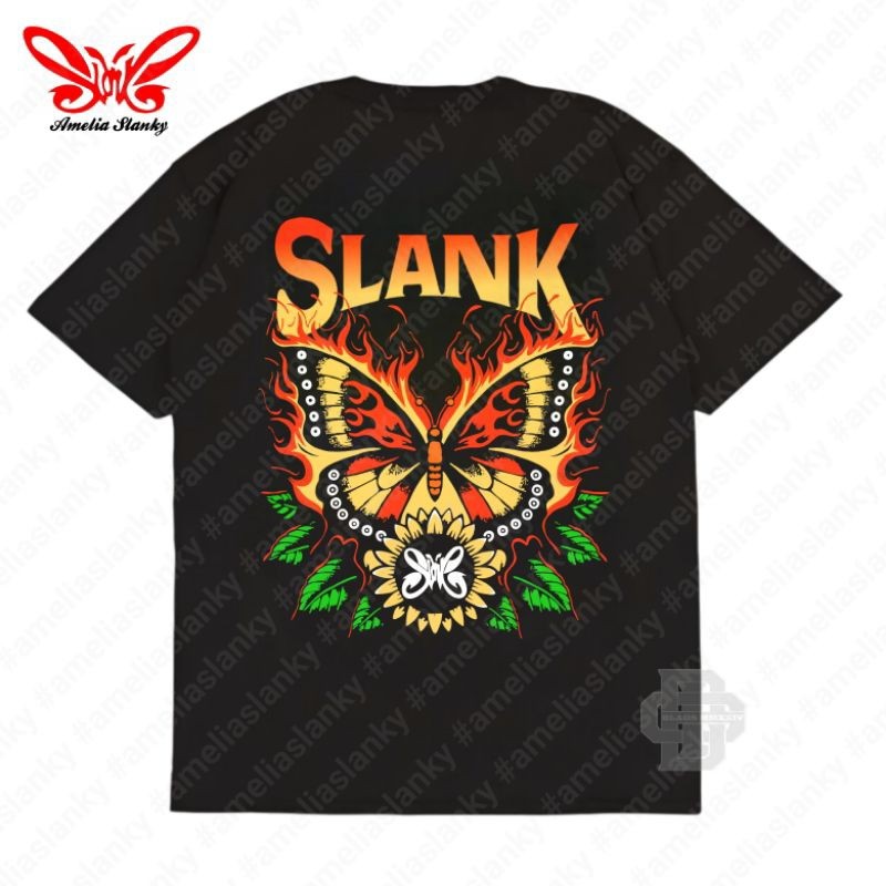KAOS SLANK KUPU-KUPU - TSHIRT SLANK - KAOS SLANK ORIGINAL LENGAN PENDEK HITAM UNISEX -  KAOS DISTRO 