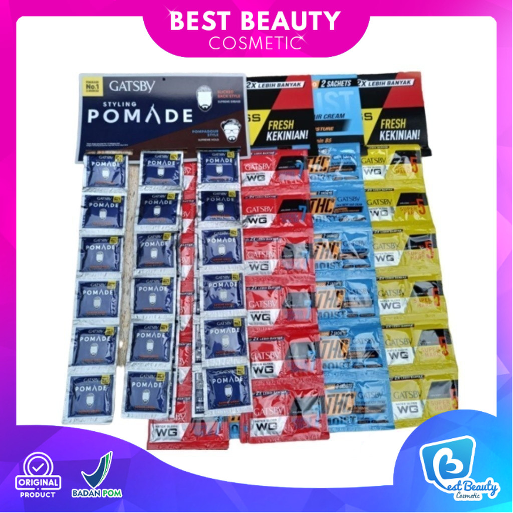 Gatsby Sachet Series Styling Pomade Gatsby WG Gatsby Treatment Hair Cream Renceng | Best Beauty Cosm