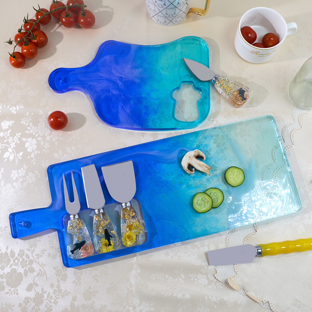 

DM318 Knife Handle Tray Silicone Resin Mold Cutting Board Cutlery Storage Box Epoxy Resin Mold For Tableware