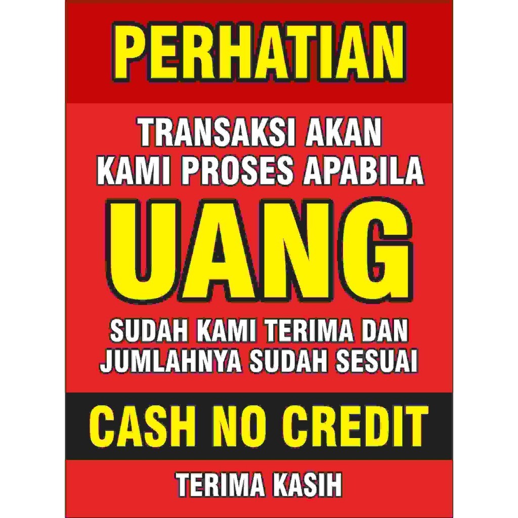 

STIKER VINYL PERHATIAN TRANSAKSI AKAN KAMI PROSES