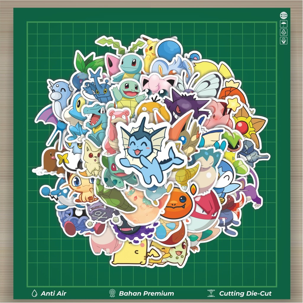 

HOT 50 PCS STIKER Stiker Kartun Pokemon Stiker Fashion Cars Decal Dingin Kartu Album Custom Vinyl Anti Air- Sticker Aesthetic Buku Journal Koper Casing HP Tablet Laptop Helm Motor Botol Minum