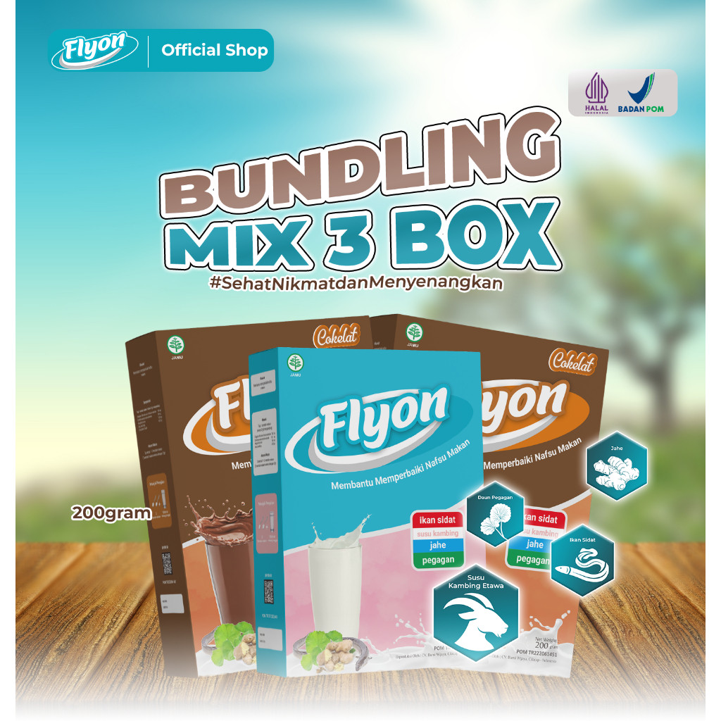 Susu Flyon Paket Gemoy 3 Box Isi Paket = 1 Box Flyon Original + 2 Box Flyon Coklat - Susu Flyon Peng