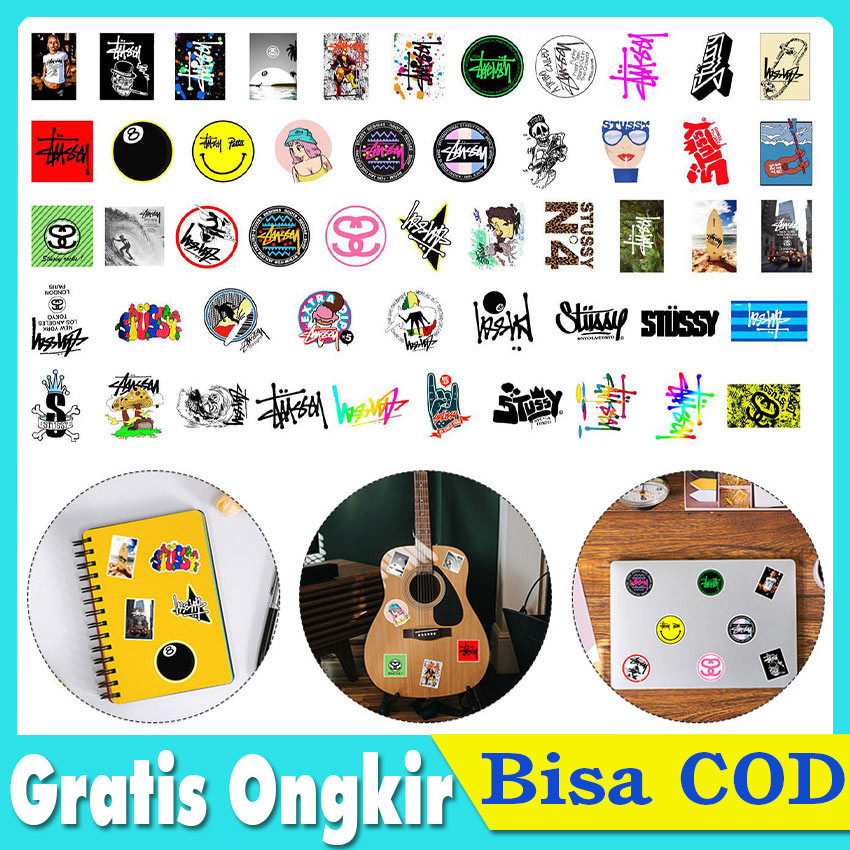 

Stiker Pack 50 Lembar Tahan Air - Untuk Laptop, Helm, Koper, Botol - Stiker Grafiti, Huruf, Desain Keren - Dekorasi DIY
