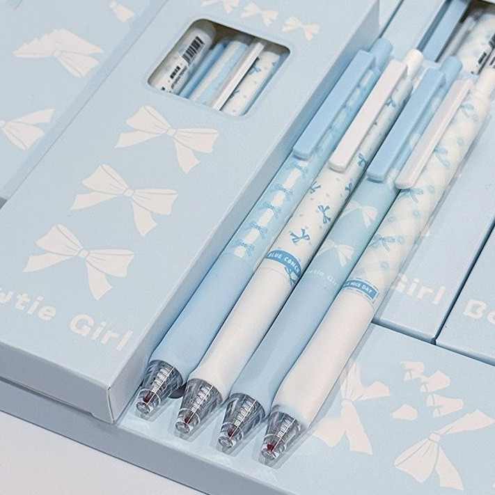 

Pulpen Gel 4pcs Aesthetic Korea Lucu - Tinta Hitam Retractable Alat Tulis Sekolah/Kantor