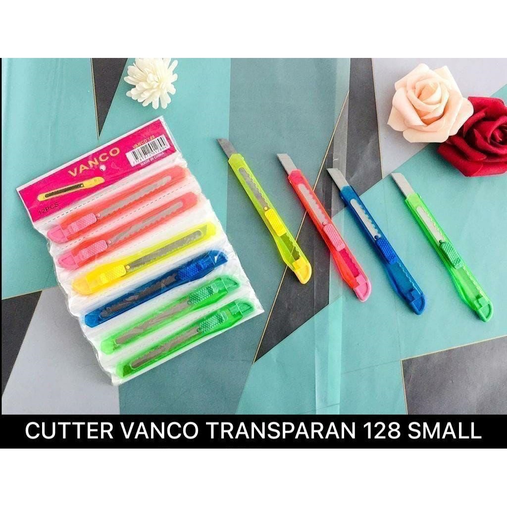 

CUTTER MURAH RENTENG ISI 12 VANCO 128 TRANSPARANT SMALL / CUTER MURAH TERJANGKAU WARNA TRANSPARAN ALAT PEMOTONG ALAT TULIS ATK KANTOR SEKOLAH STATONERY KULIAH KAMPUS TERMURAH LENGKAP