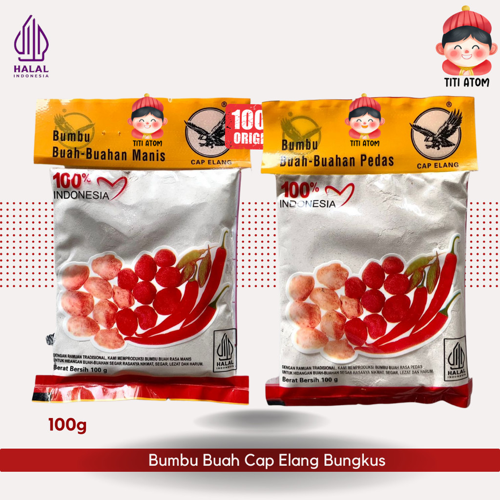 

Bumbu Garam Buah Bubuk Kiamboy Kiamoy Manis Pedas Bungkus Cap Elang 100g