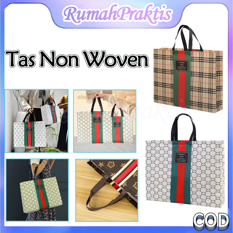 

tas belanja spunbond model kotak box kantong kain souvenir / tote bag spunbound motif /tote bag spunbond / tas belanja /
