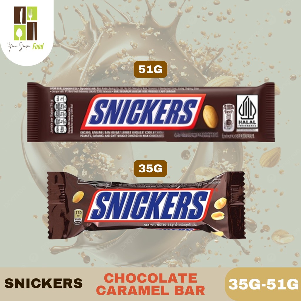 

SNICKERS / Chocolate Caramel Bar / Chocolate Bar / 35GR / 51GR