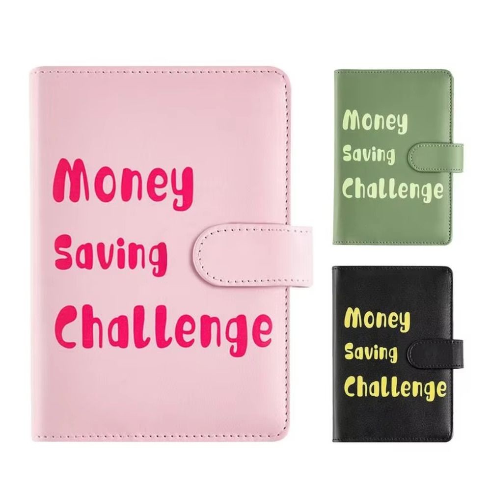 

PU Leather Envelope Challenge Binder Refillable Loose-leaf Savings Challenges Book Cash Envelopes Storage Wallet