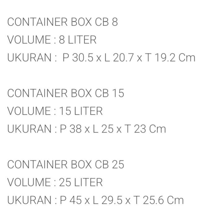 (KHUSUS GOJEK) CONTAINER BOX SHINPO CB 8 / CB 15 / CB 25 HANDY - CB 25