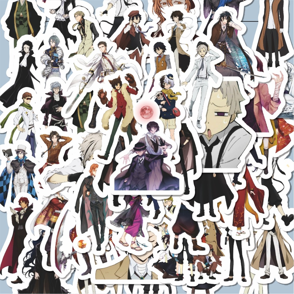 

100PCS Lucu Stiker Manga Bungo Stray Dogs Series 3 Stiker Aesthetic Stiker Anti Air Stikers Berperekat Waterproof sticker decal buat Motor Helm Buku Journal Koper Casing HP Laptop Botol Minum Hadiah anak