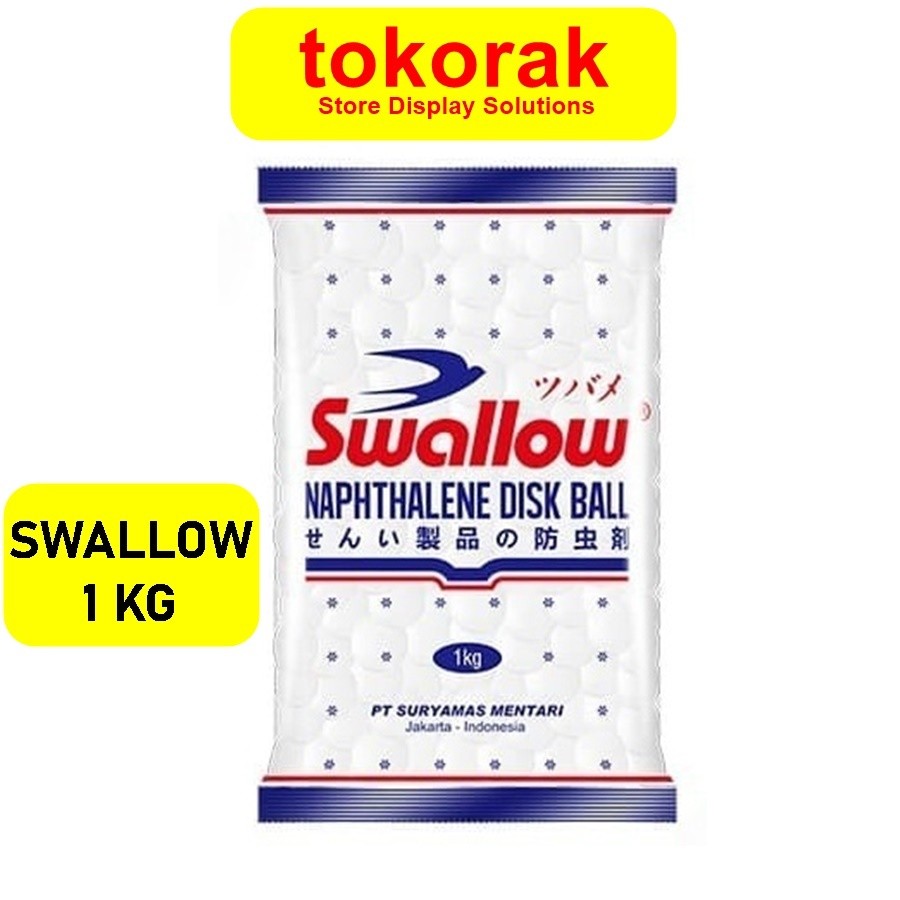 KAMPER NAPHTHALENE SWALLOW 1 KG DISK BALL PUTIH 1000 GRAM KAPUR BARUS