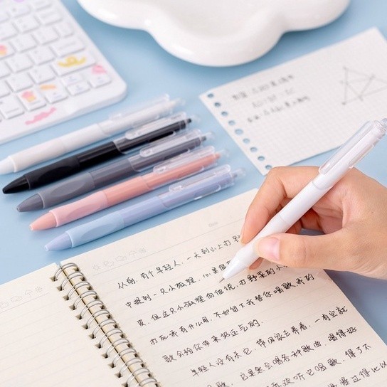 

5 /10 pcs Pena Gel Tinta Hitam Macaron 0,5mm/Pena Gel Tinta Hitam Macaron 0,5mm untuk Alat Tulis Sekolah