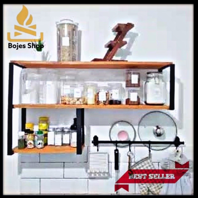 KICHEN SET rak bumbu dapur / ambalan rak dinding dapur serbaguna murah