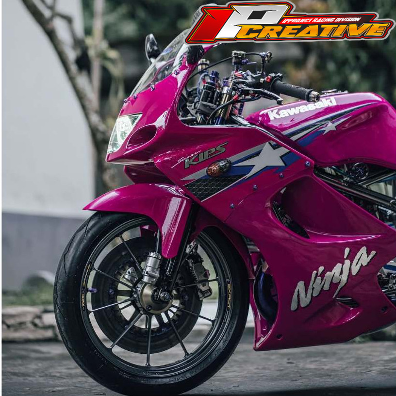 Stiker Striping Ninja RR OLD CUSTOM Transparan - Striping Transparan Ninja RR OLD Motif Bintang / St