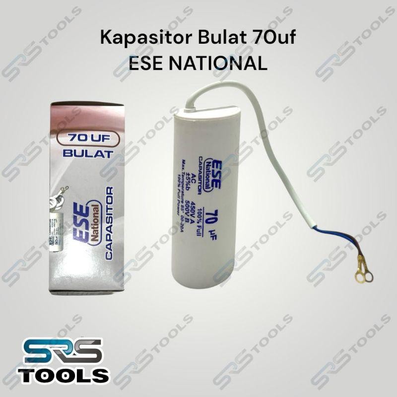 ESE NATIONAL Kapasitor Bulat Kabel 70Uf 450V / Kondensor Capasitor 70 Uf Mikro 450 Volt