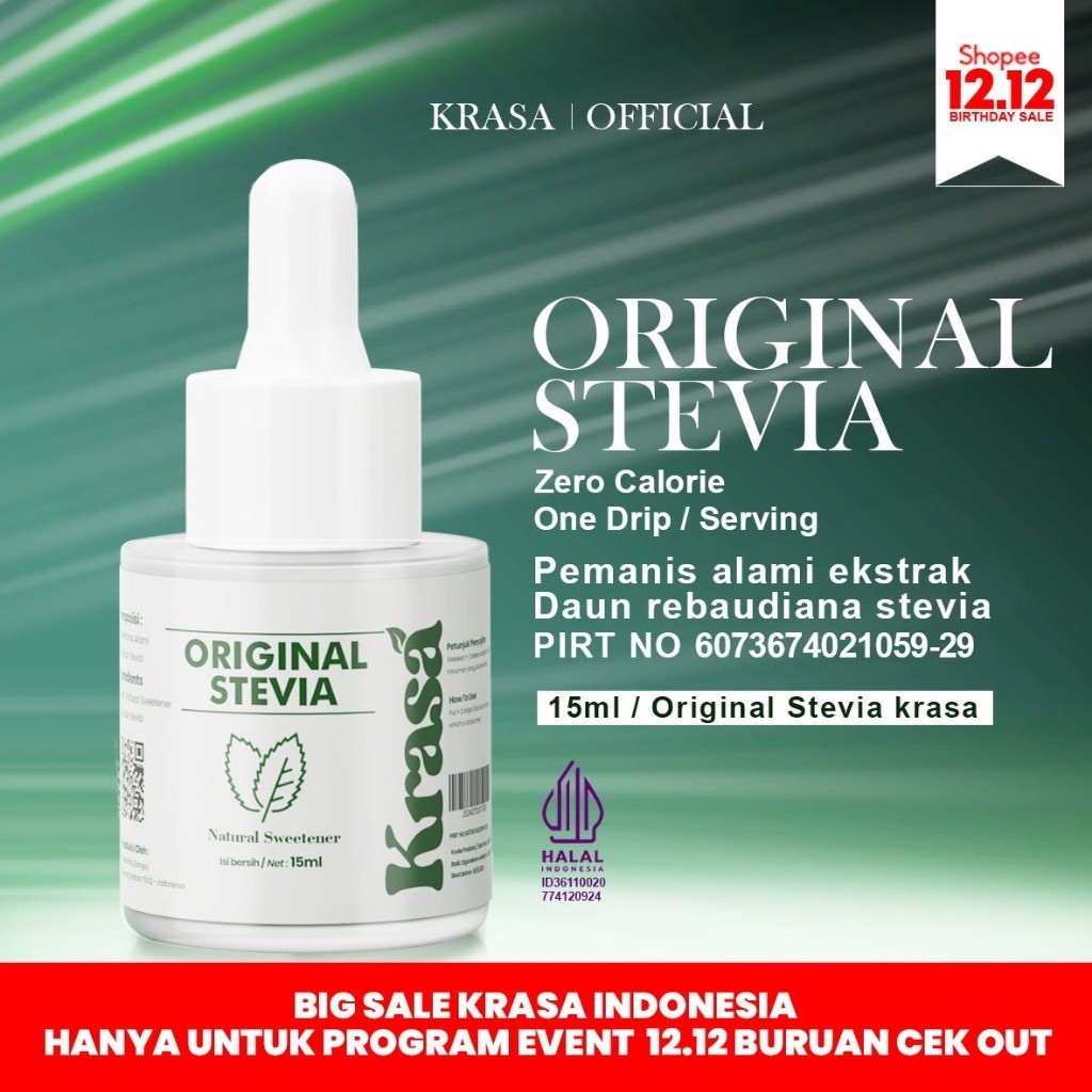 

Stevia Cair Pemanis Pengganti Gula 0 Kalori 15ML HALAL