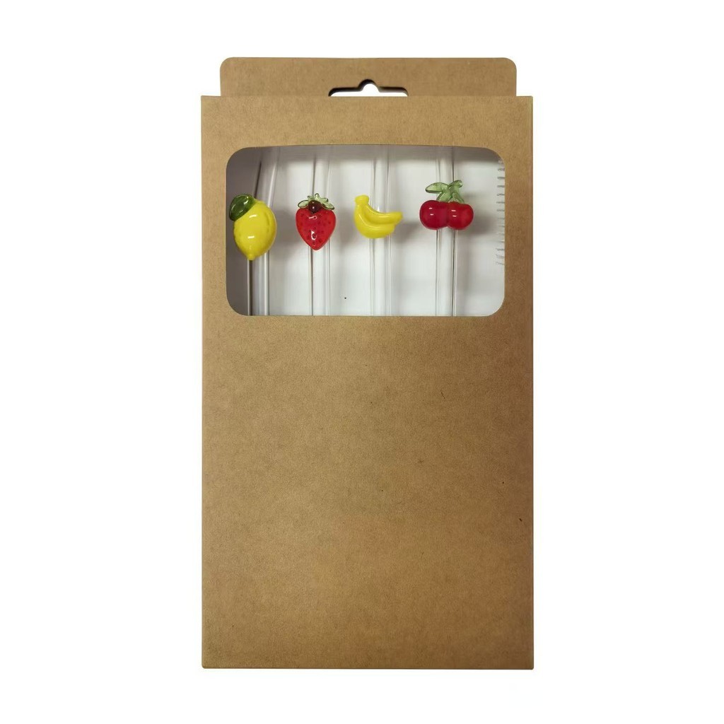 4 In1 Sedotan Kaca Premium - Sedotan Bening - Sedotan Beling - Sedotan Kaca - Sedotan Transparan -