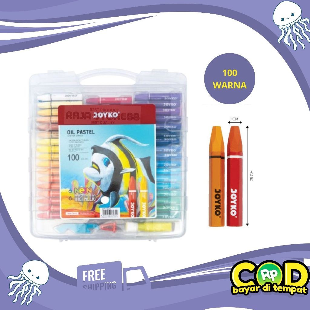 

New Crayon Joyko/Oil Pastel Joyko 100 Warna ( 1 set )Premium